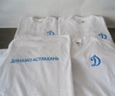 Вышитый логотип Динамо на футболке